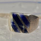 Mexico Taxco ring size 6 blue lapis or sodalite ? wide band sterling silver women men