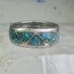 Zuni turquoise ring wedding band Size 7 Vintage sterling silver women men