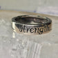 Strength ring size 6.75 word words band sterling silver women