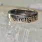 Strength ring size 6.75 word words band sterling silver women