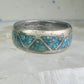 Zuni turquoise ring wedding band Size 7 Vintage sterling silver women men