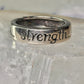 Strength ring size 6.75 word words band sterling silver women