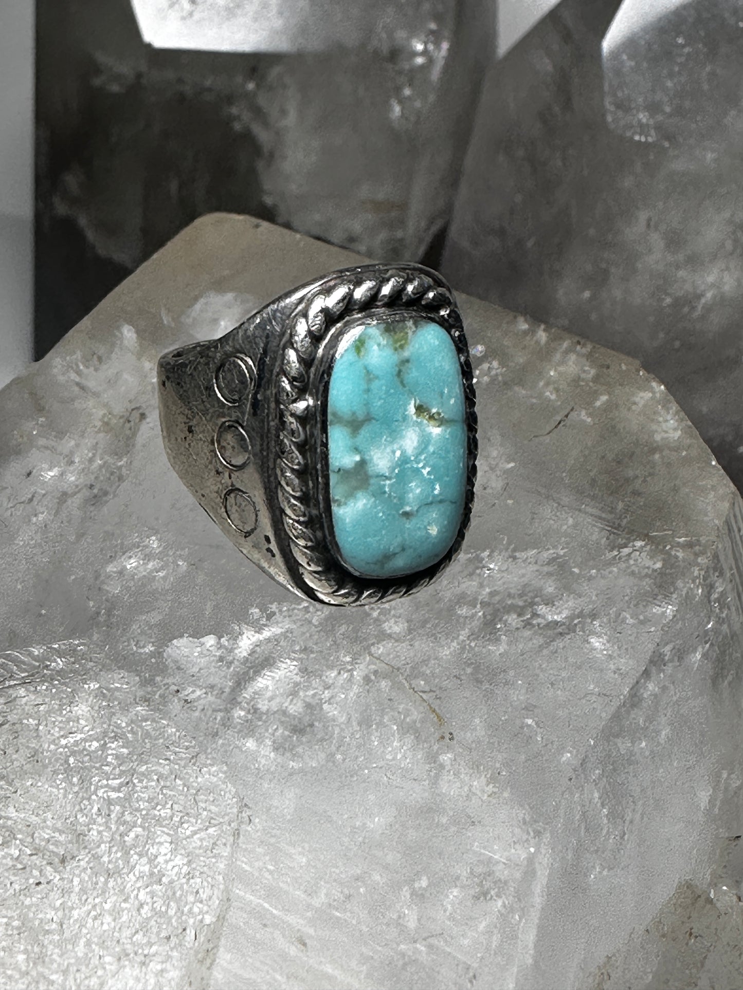 Navajo ring size 7.50 turquoise sterling silver band women men