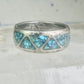 Zuni turquoise ring wedding band Size 7 Vintage sterling silver women men