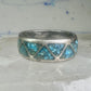 Zuni turquoise ring wedding band Size 7 Vintage sterling silver women men