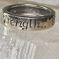 Strength ring size 6.75 word words band sterling silver women