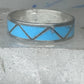Vintage Sterling Silver Zuni Reconstituted Turquoise Inlay Band Ring Size 8.50 925