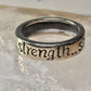 Strength ring size 6.75 word words band sterling silver women