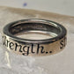 Strength ring size 6.75 word words band sterling silver women