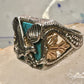 Black Hills Gold Turquoise ring eagle band size 10 sterling silver women men