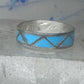 Vintage Sterling Silver Zuni Reconstituted Turquoise Inlay Band Ring Size 8.50 925
