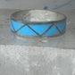 Vintage Sterling Silver Zuni Reconstituted Turquoise Inlay Band Ring Size 8.50 925