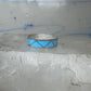 Vintage Sterling Silver Zuni Reconstituted Turquoise Inlay Band Ring Size 8.50 925
