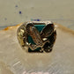 Black Hills Gold Turquoise ring eagle band size 10 sterling silver women men