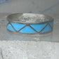 Vintage Sterling Silver Zuni Reconstituted Turquoise Inlay Band Ring Size 7.25 925