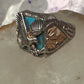 Black Hills Gold Turquoise ring eagle band size 10 sterling silver women men