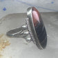 Navajo ring agate Long Petrified Wood Size 6 Vintage sterling silver women
