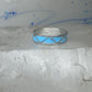 Vintage Sterling Silver Zuni Reconstituted Turquoise Inlay Band Ring Size 7.25 925