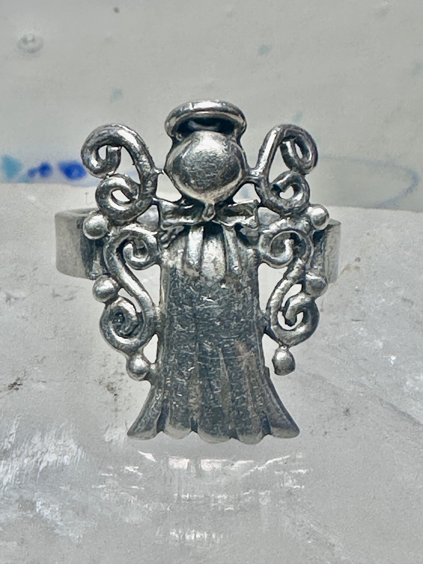 Angel ring religious size 5.50 figurative sterling silver women