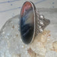 Navajo ring agate Long Petrified Wood Size 6 Vintage sterling silver women