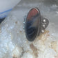 Navajo ring agate Long Petrified Wood Size 6 Vintage sterling silver women