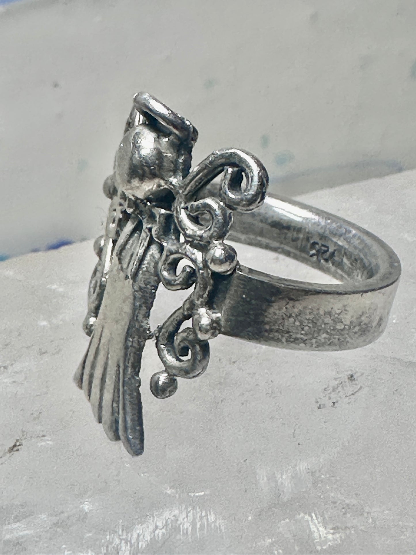 Angel ring religious size 5.50 figurative sterling silver women