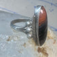 Navajo ring agate Long Petrified Wood Size 6 Vintage sterling silver women