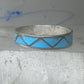 Vintage Sterling Silver Zuni Reconstituted Turquoise Inlay Band Ring Size 12 925