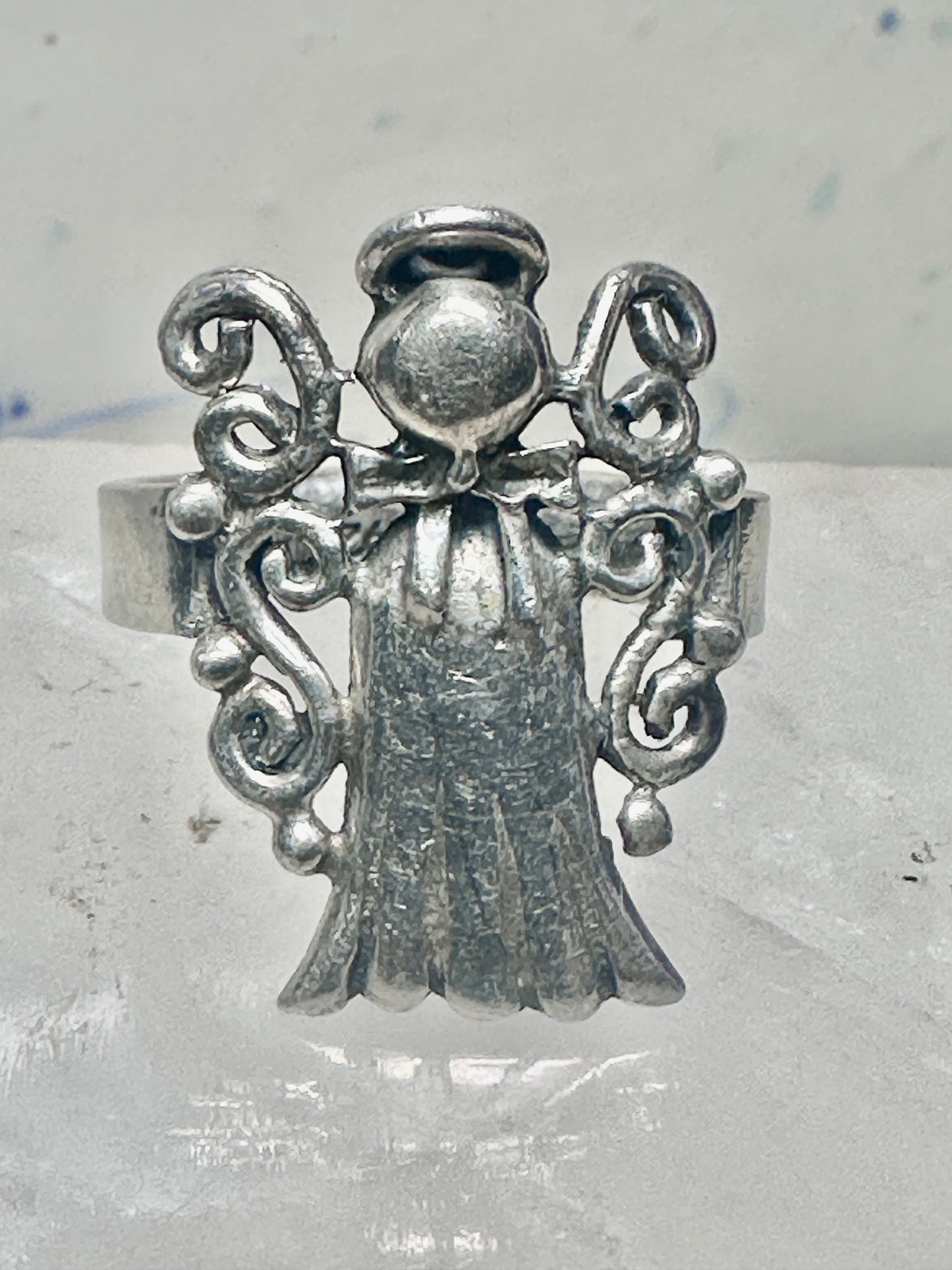 Angel ring religious size 5.50 figurative sterling silver women