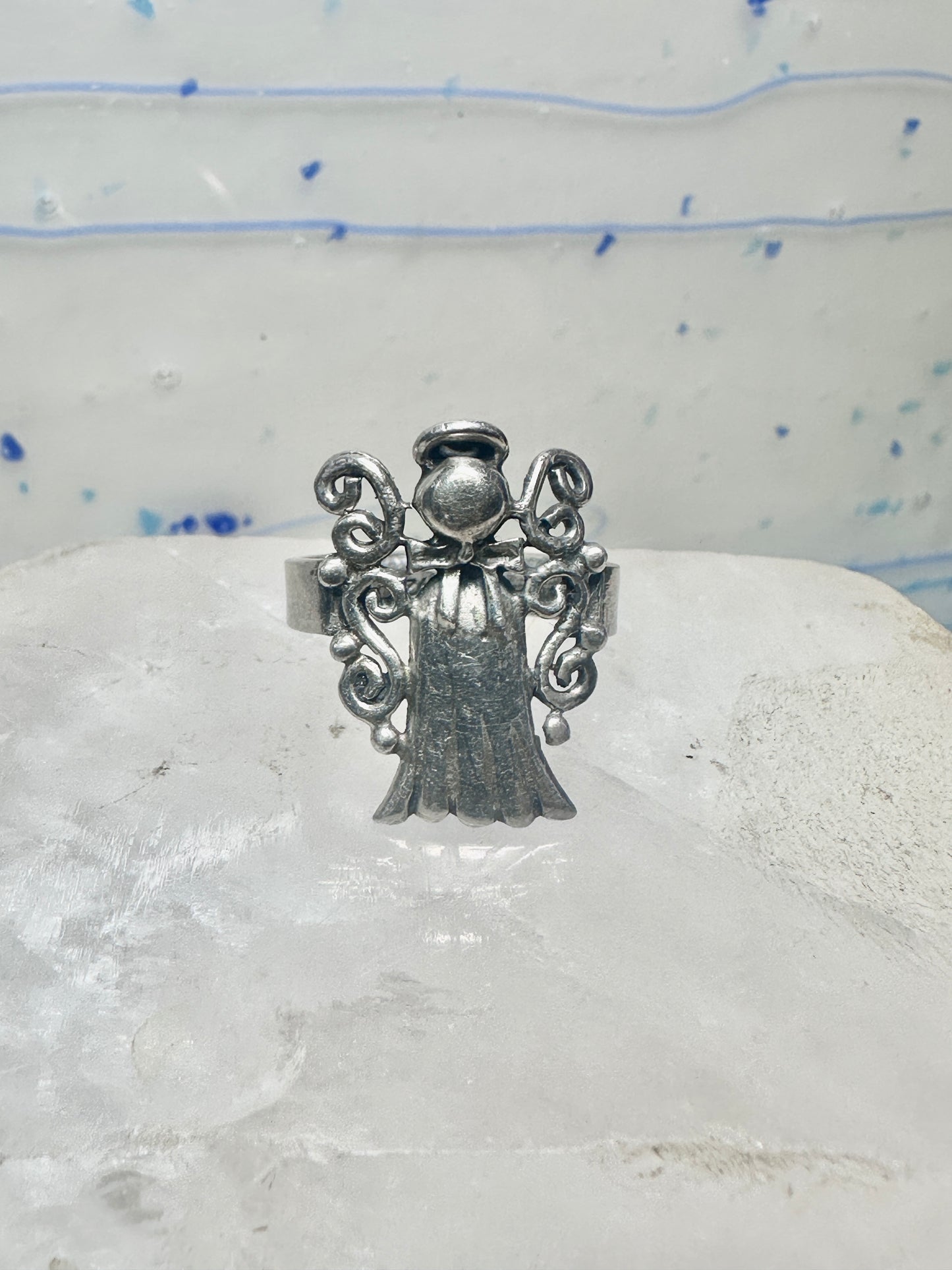 Angel ring religious size 5.50 figurative sterling silver women