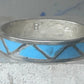 Vintage Sterling Silver Zuni Reconstituted Turquoise Inlay Band Ring Size 12 925