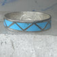 Vintage Sterling Silver Zuni Reconstituted Turquoise Inlay Band Ring Size 12 925