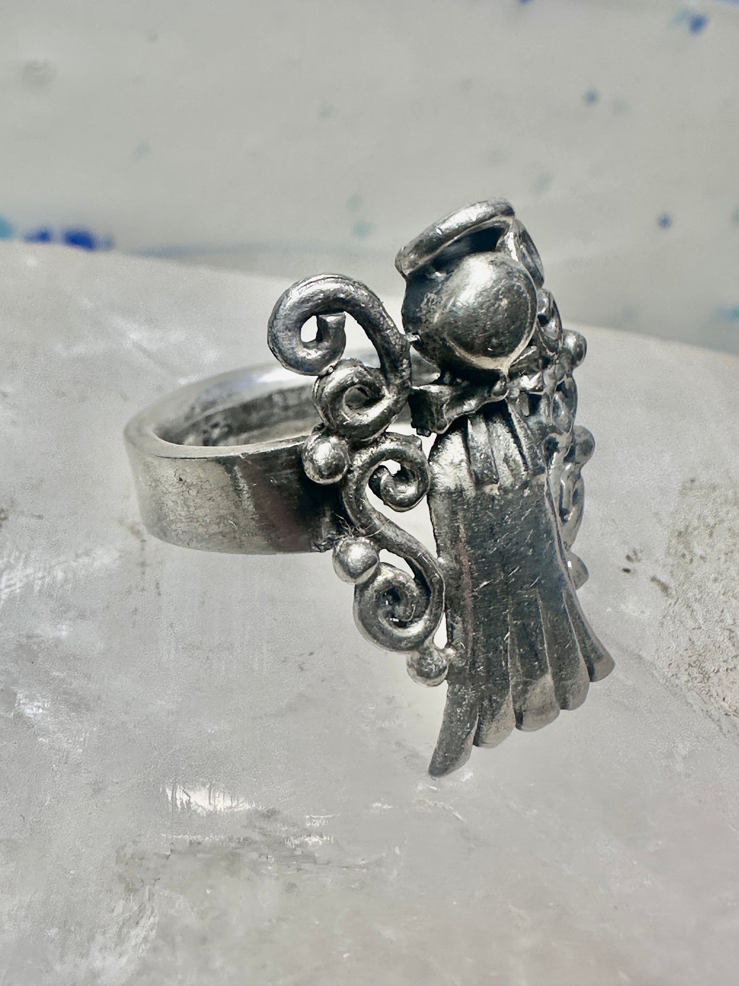 Angel ring religious size 5.50 figurative sterling silver women