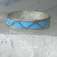 Vintage Sterling Silver Zuni Reconstituted Turquoise Inlay Band Ring Size 12 925