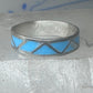 Vintage Sterling Silver Zuni Reconstituted Turquoise Inlay Band Ring Size 9.50 925