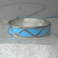 Vintage Sterling Silver Zuni Reconstituted Turquoise Inlay Band Ring Size 9.50 925