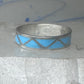 Vintage Sterling Silver Zuni Reconstituted Turquoise Inlay Band Ring Size 9.50 925