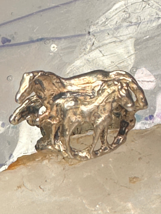 Horse ring horses band cowgirl three dimensional size 9 sterling silver women