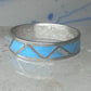 Vintage Sterling Silver Zuni Reconstituted Turquoise Inlay Band Ring Size 9.50 925