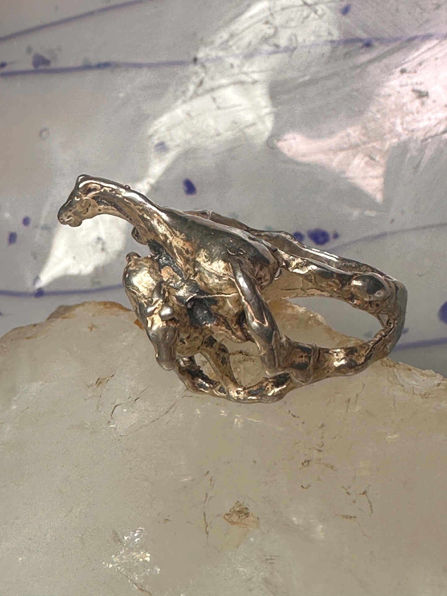 Horse ring horses band cowgirl three dimensional size 9 sterling silver women