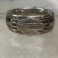 Harley Davidson ring biker spinner barbed wire band size 6 sterling silver women men