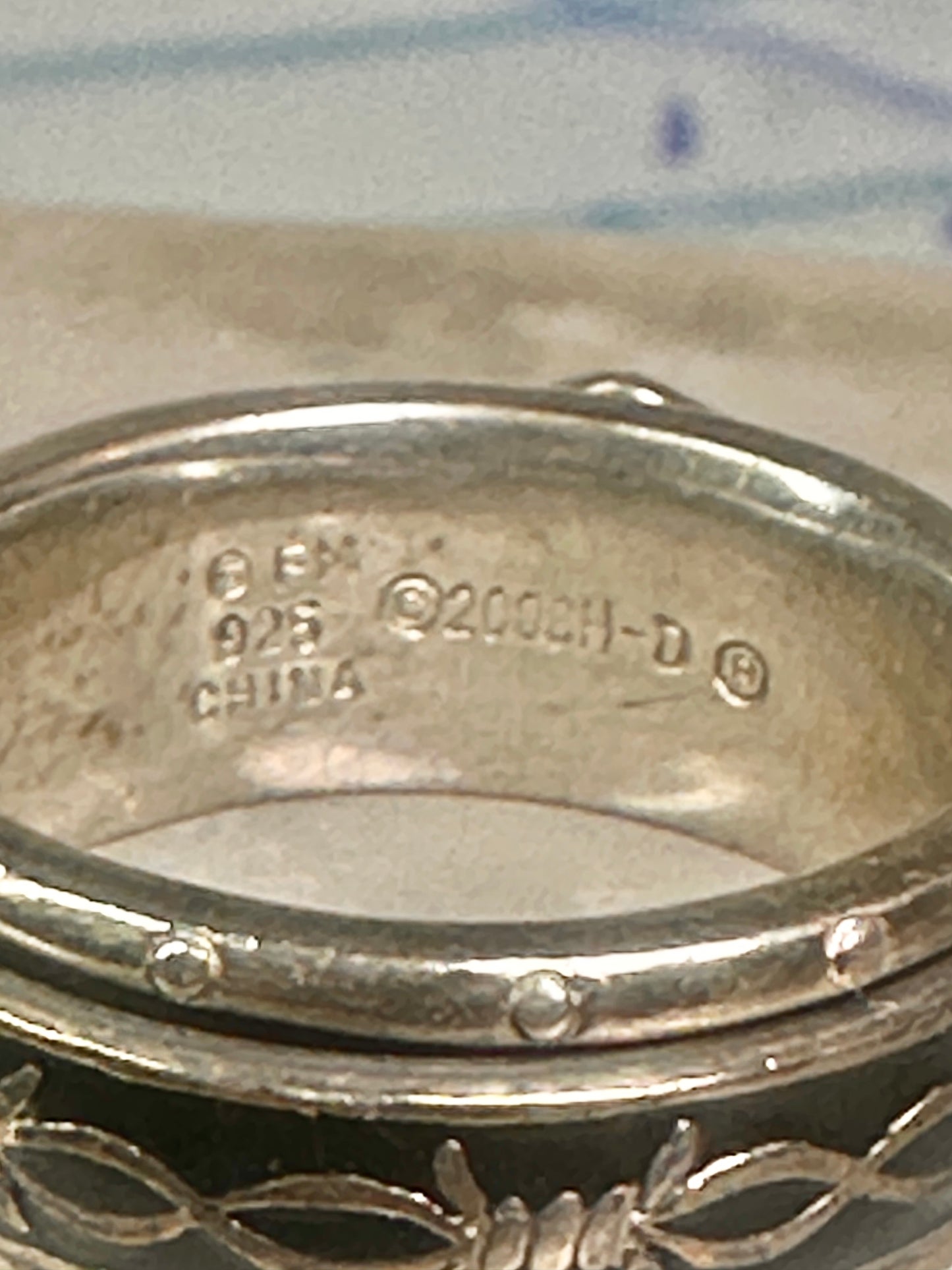 Harley Davidson ring biker spinner barbed wire band size 6 sterling silver women men