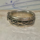 Harley Davidson ring biker spinner barbed wire band size 6 sterling silver women men
