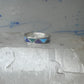 Vintage Sterling Silver Rough Multi Stone Inlay Geometric Band Signed R Size 7.75 925