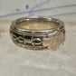 Harley Davidson ring biker spinner barbed wire band size 6 sterling silver women men