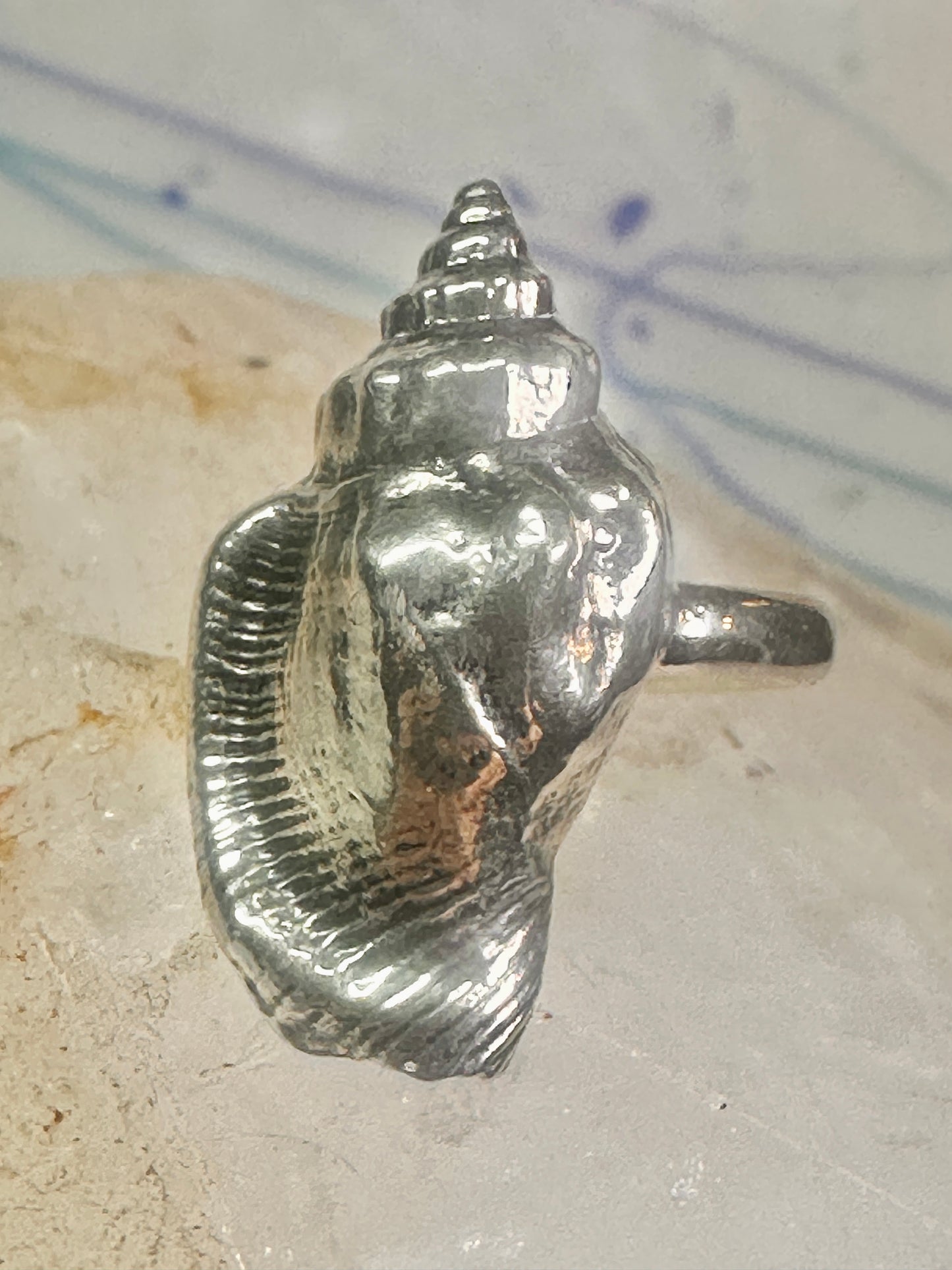 Shell ring ocean band size 8 sterling silver women girls