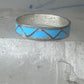 Vintage Sterling Silver Rough Turquoise Inlay Band Signed R Size 12.25 925