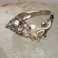 Cat and Mouse ring cat band size 7 sterling silver women