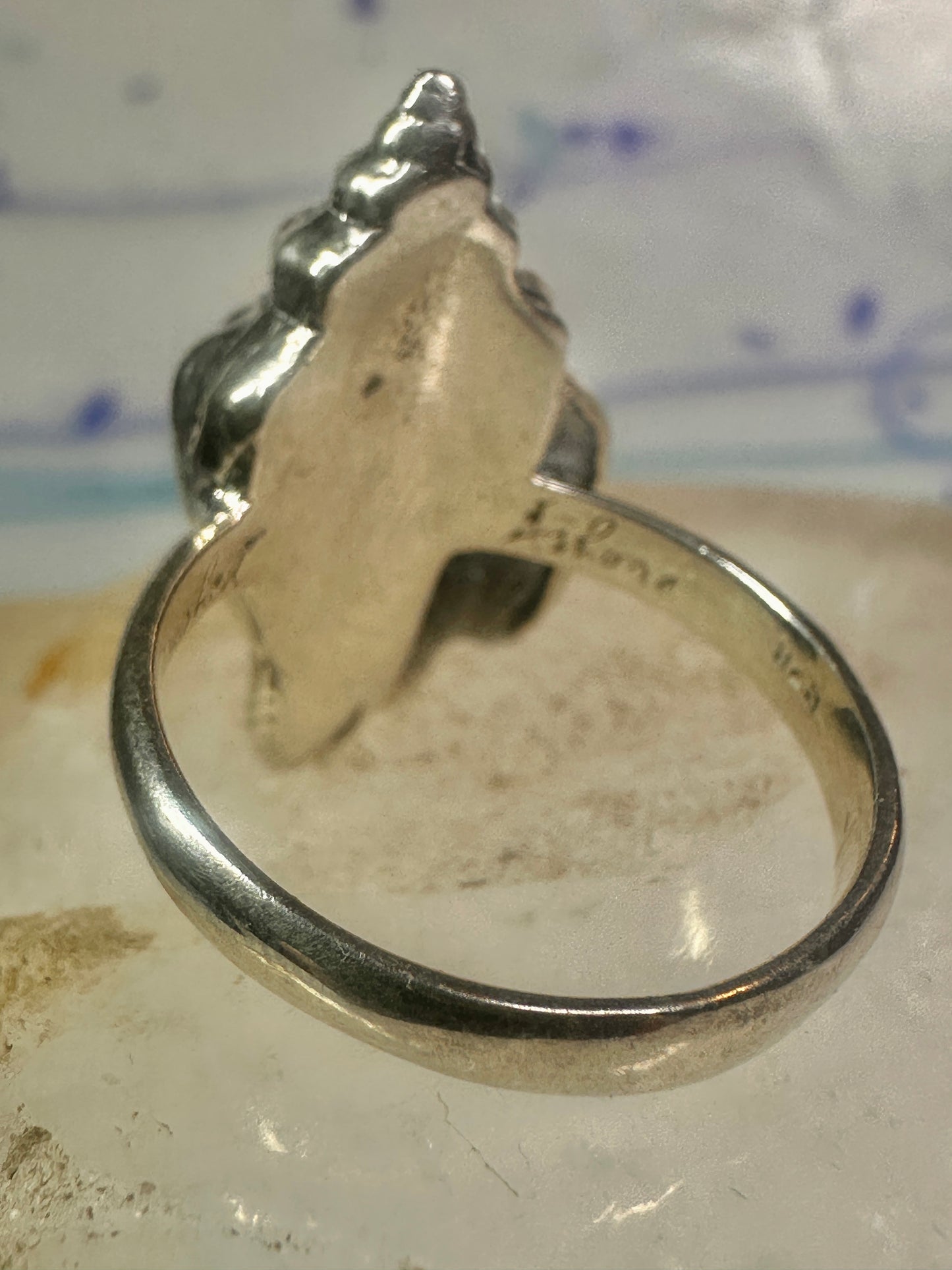 Shell ring ocean band size 8 sterling silver women girls
