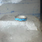 Vintage Sterling Silver Rough Turquoise Inlay Band Signed R Size 12.25 925